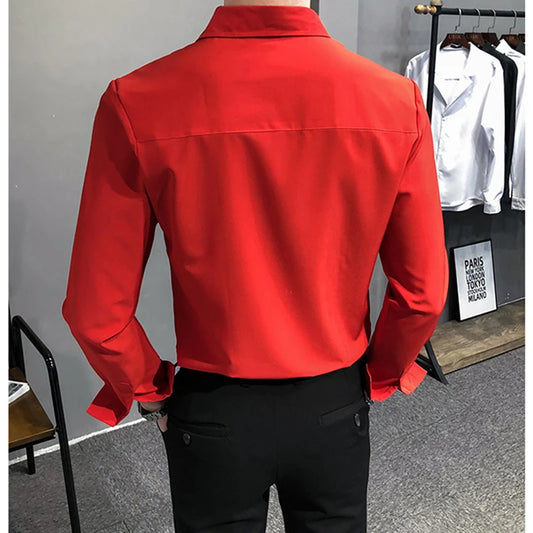 Men’s Solid Color Long Sleeve Shirt