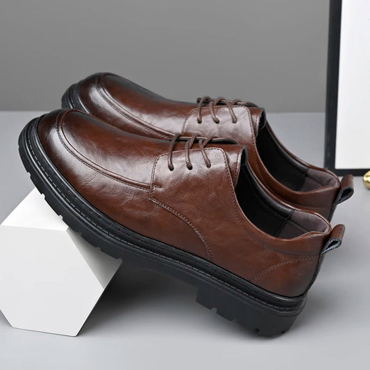 Men’s Leather Round Toe Dress Shoes