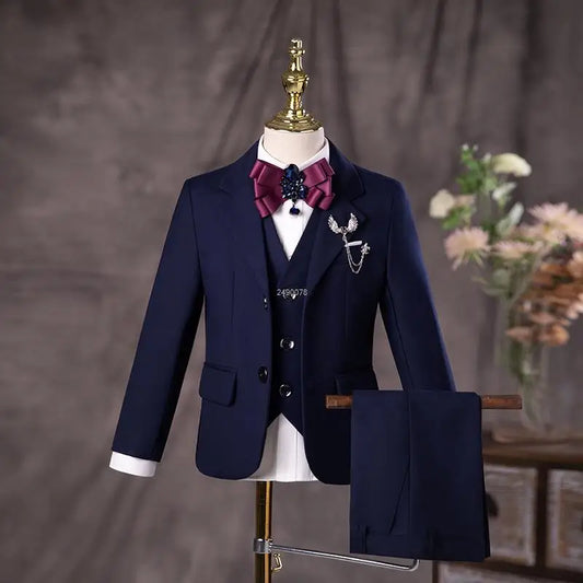 Boys’ Elegant Navy Blue Wedding Suit