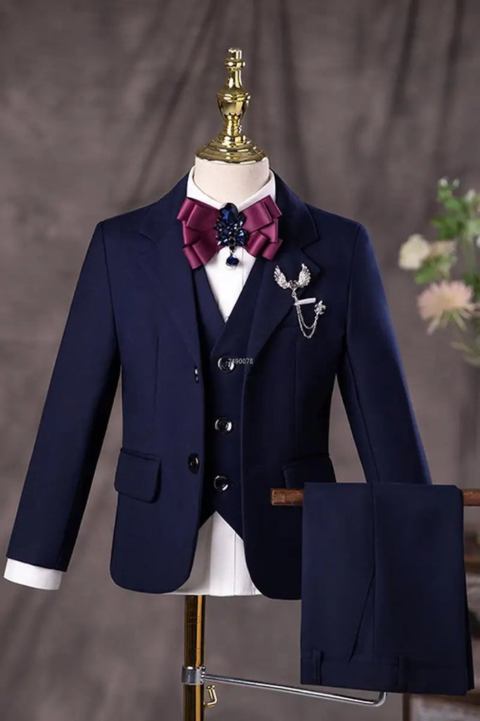 Boys’ Elegant Navy Blue Wedding Suit