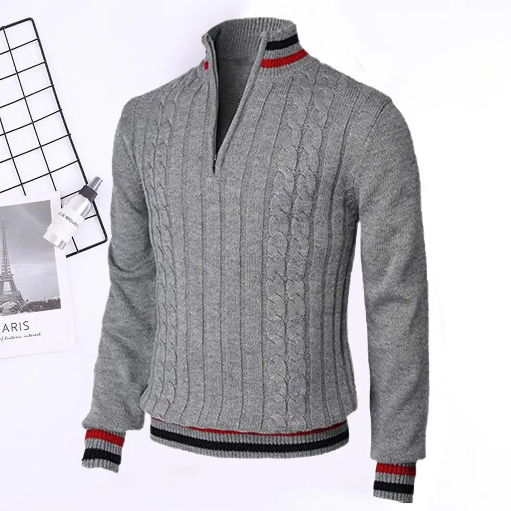 Turtleneck Long Sleeves Zipper Sweater for Men