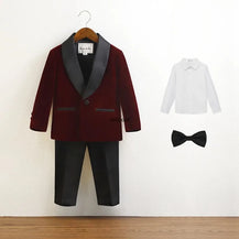 Baby Boys’ Black Velvet Tuxedo Suit