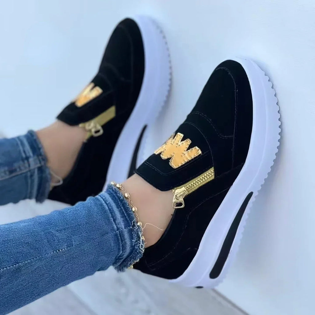 Easy-Wear Side Zipper Sneakers for Women