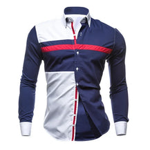 Men’s Modern Striped Patchwork Shirt
