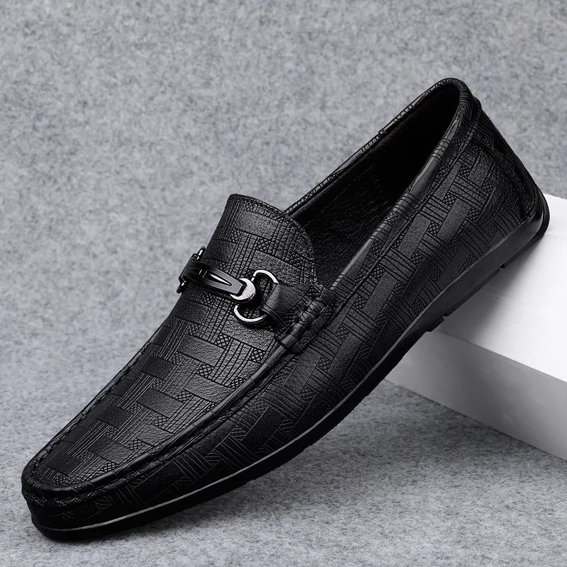 Men’s Black Leather Loafer Shoes