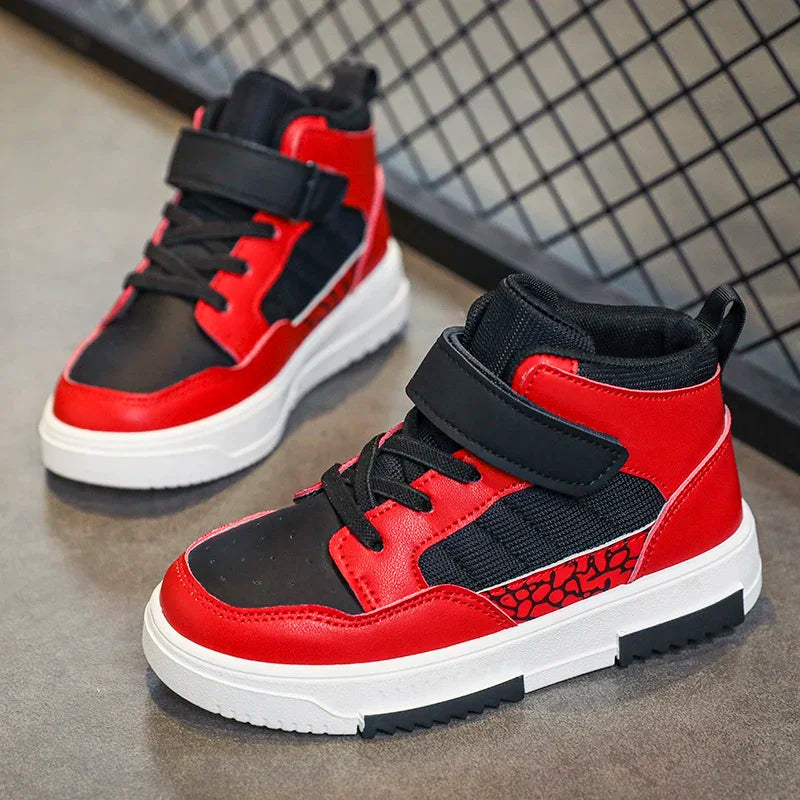 Boys’ High-Top Leather Walking Shoes