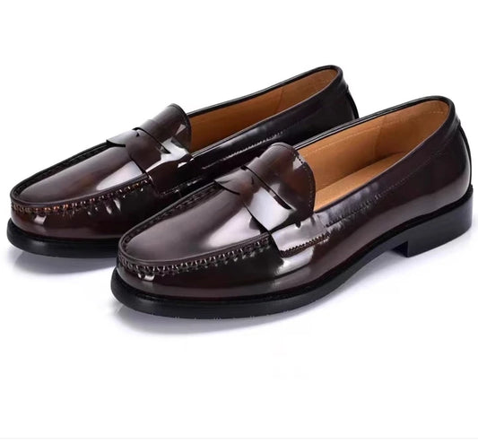 Men’s Glossy Leather Loafer Shoes