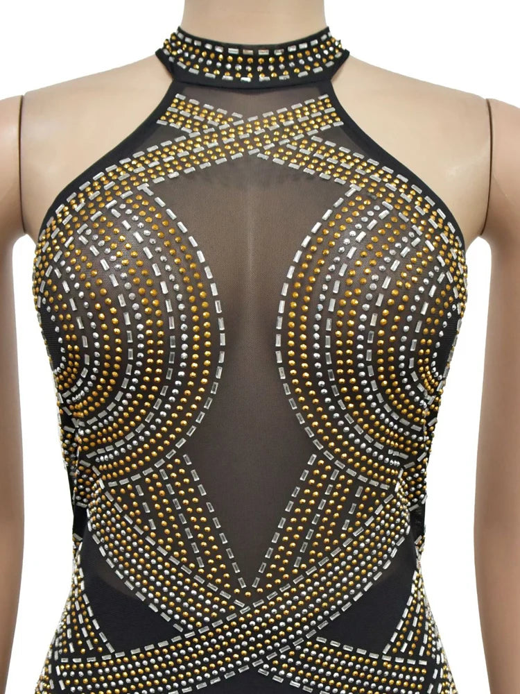 Beyprern Women’s Dazzling Backless Maxi Dress