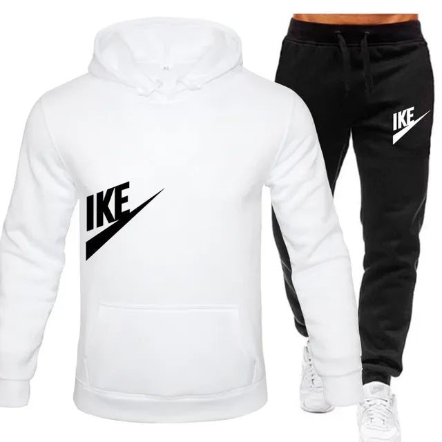 New men's sports hoodie + sports pants 2 sets, fashion printed autumn and winter men's and women's leisure suits, street clothes