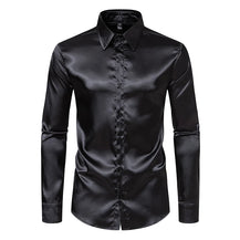 Men’s Luxury Black Satin Shirt