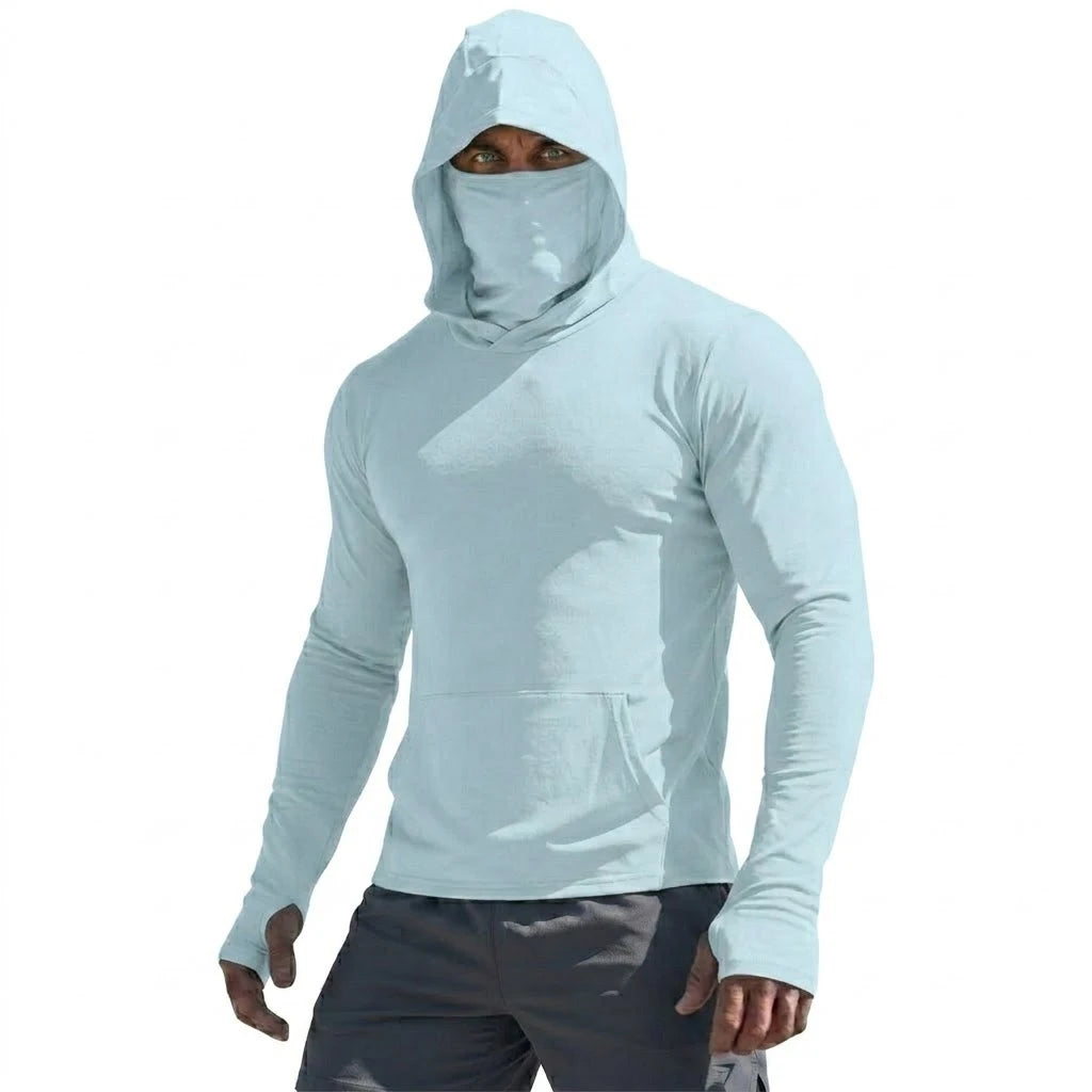 UPF50+ Performance T-Shirt Man Long Sleeve Summer Hoodie Casual Sun Running Quick Dry Sunscreen Fishing Ice Silk Pullover Shirt