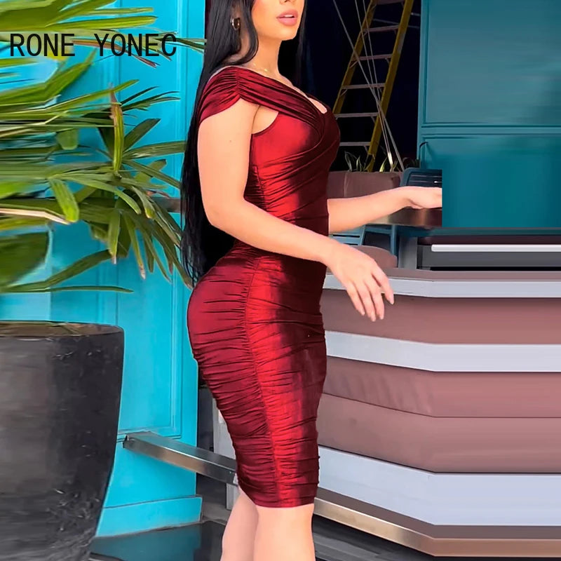 Women’s Glamourous Off-Shoulder Midi Dress