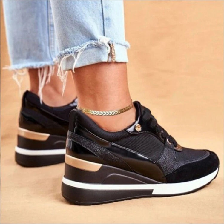 Women’s Lace-Up Colorblock Wedge Sneakers