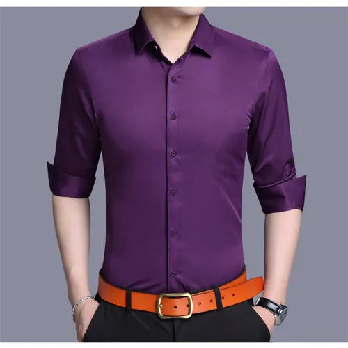 Men’s Solid Color Long Sleeve Shirt