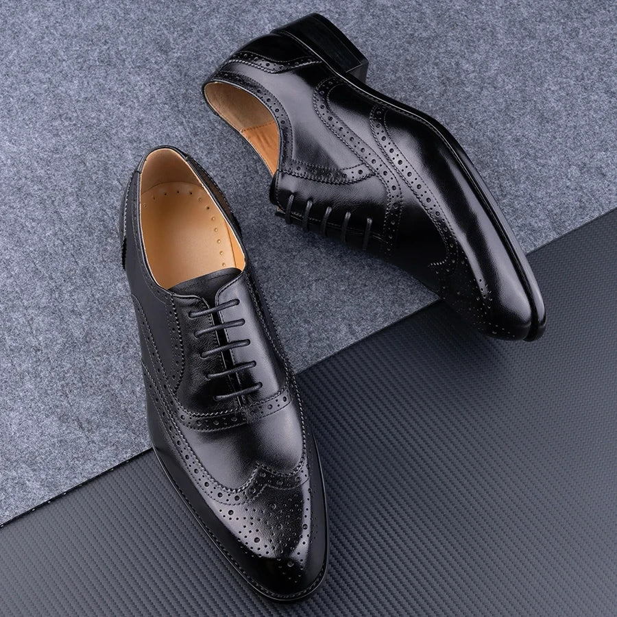 Purple Leather Oxford Shoes for Men
