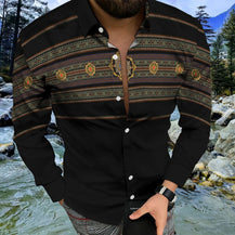Men’s Aztec Print Casual Buttoned Shirt