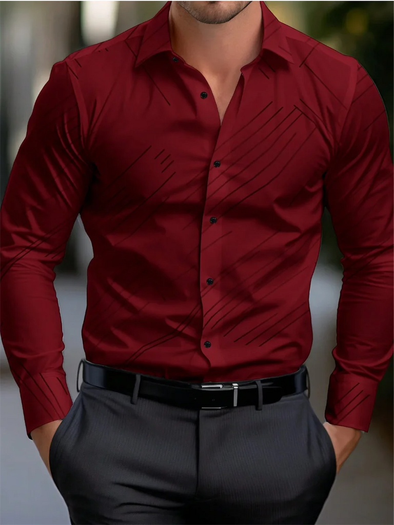 Men’s Classic Striped Lapel Shirt