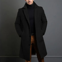Warm Black Trench Coat For Men