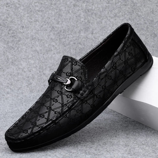 Black Loafers Men's Leather High Quality Shoes