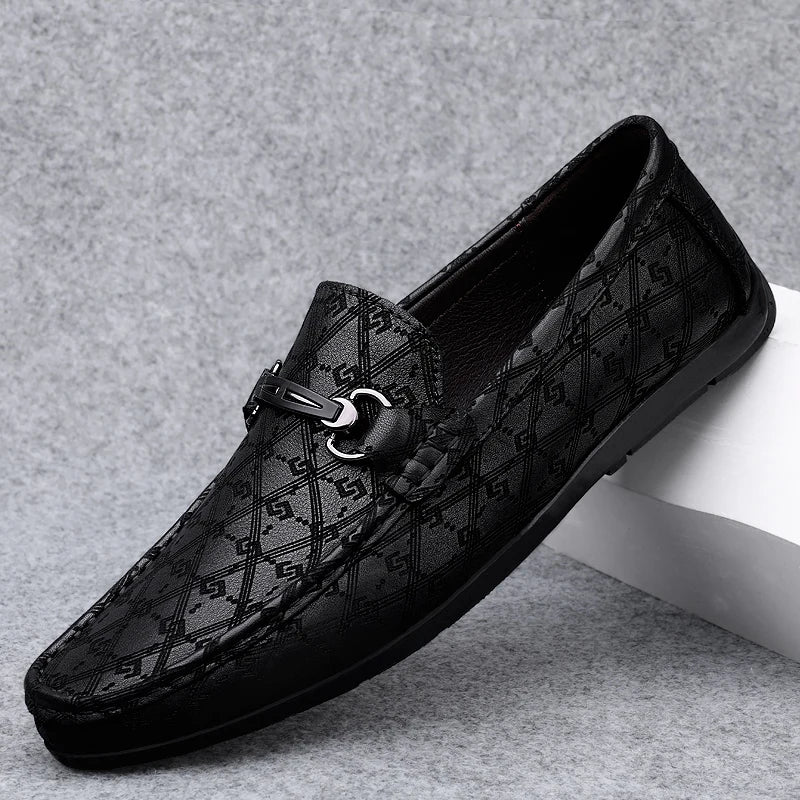 Men’s Black Leather Loafer Shoes