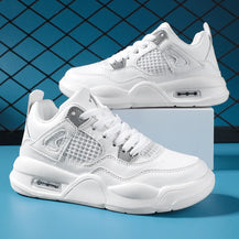 Children’s Breathable White & Black Tennis Shoes