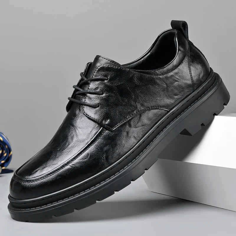 Men’s Leather Round Toe Dress Shoes
