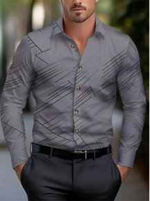Men’s Classic Striped Lapel Shirt