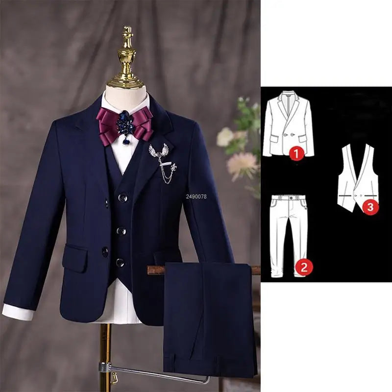 Boys’ Elegant Navy Blue Wedding Suit