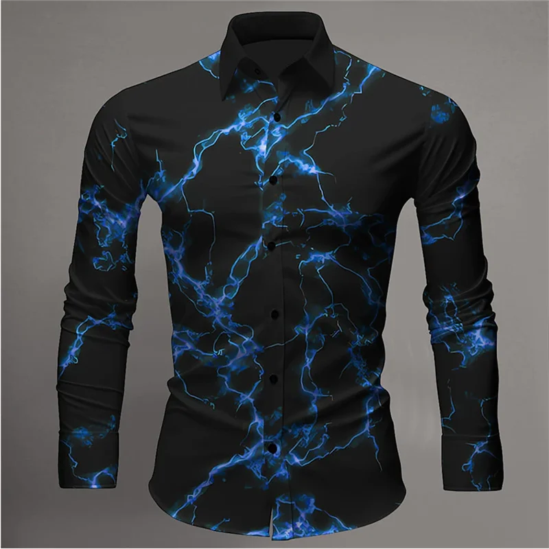 Men’s 3D Lightning Long Sleeve Shirt