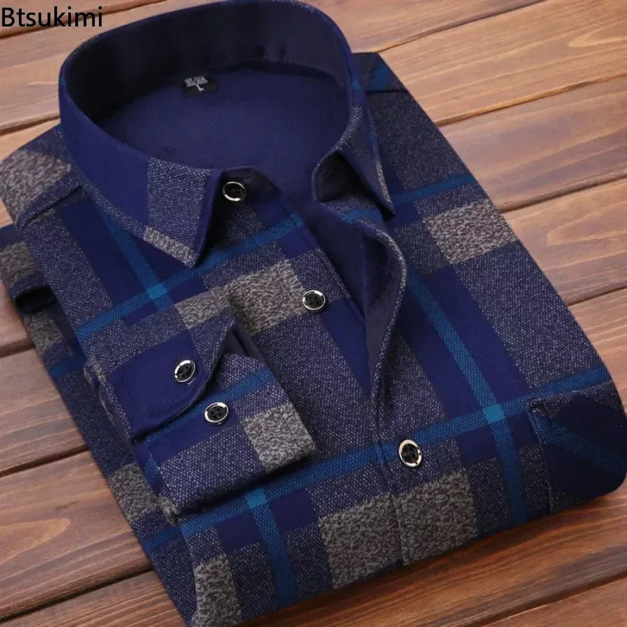 Warm Men’s Long Sleeve Flannel Shirt