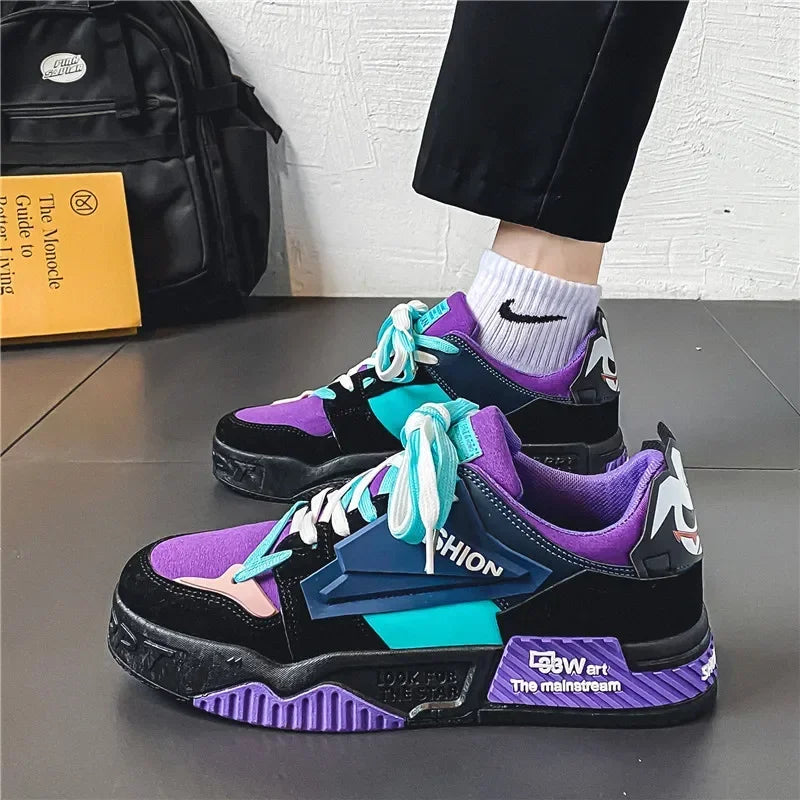 Fashion Sneakers  Skateboard Shoes Outdoor Casual Running Shoes for Men Lace-up Platform Tenis Shoes Zapatillas Hombre