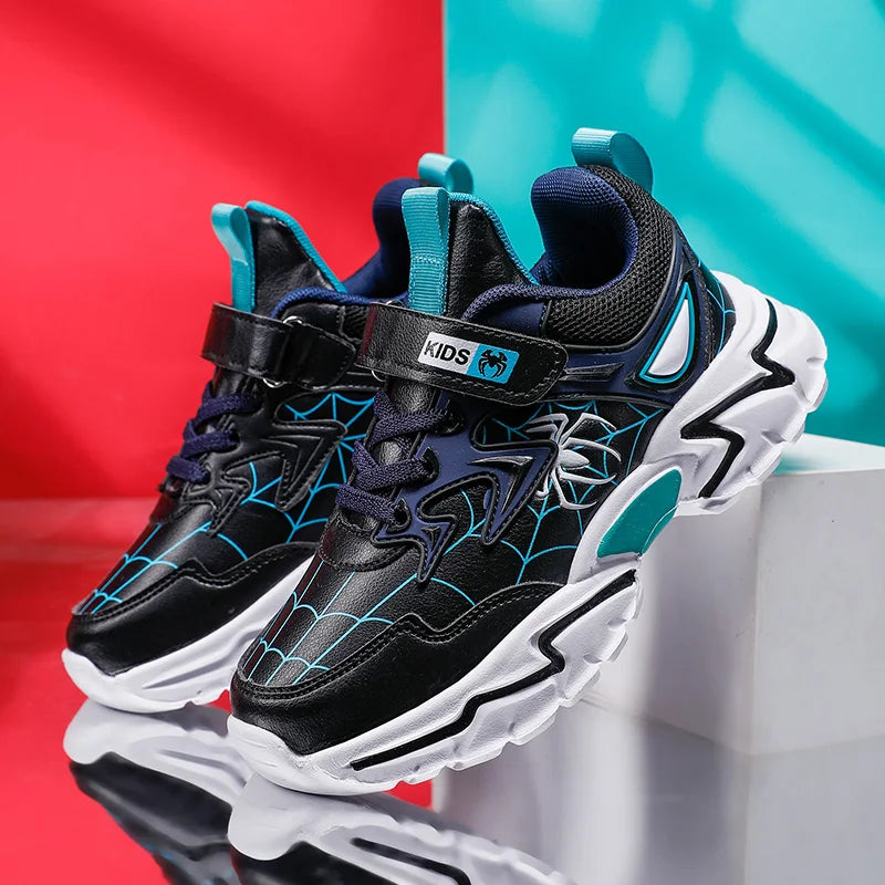 Kids Spider-Themed Athletic Running Shoes