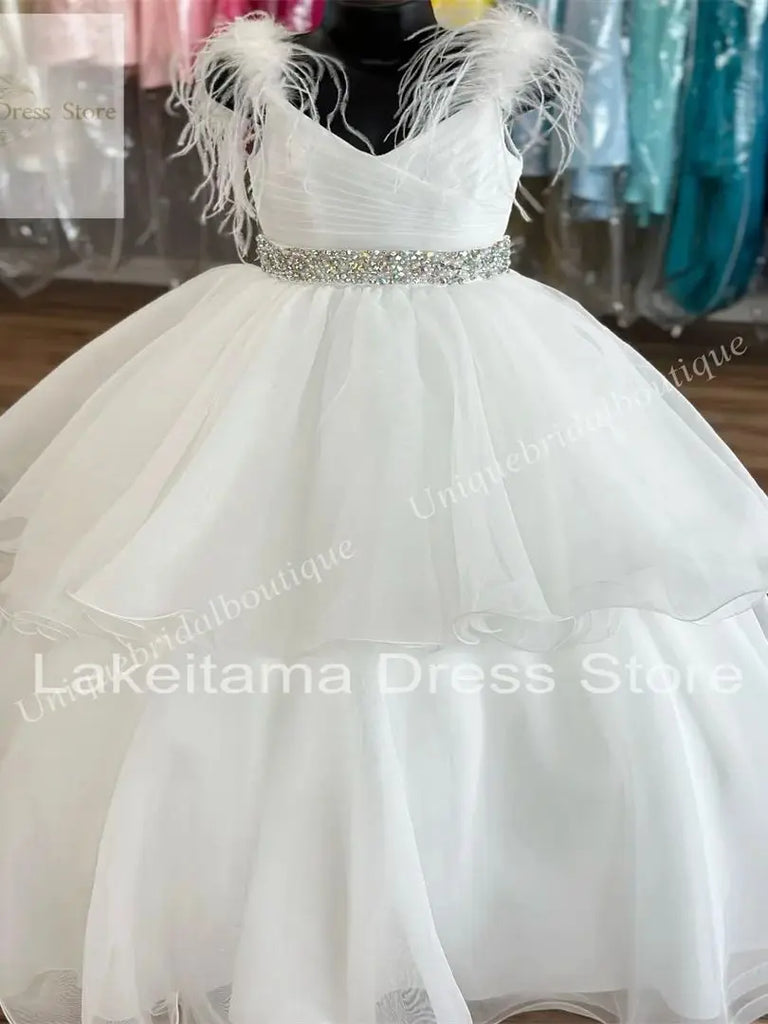 Beautiful White Pageant Dress for Girls