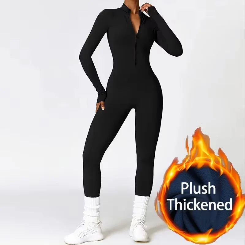 Summer Zipper Workout Jumpsuit Sports