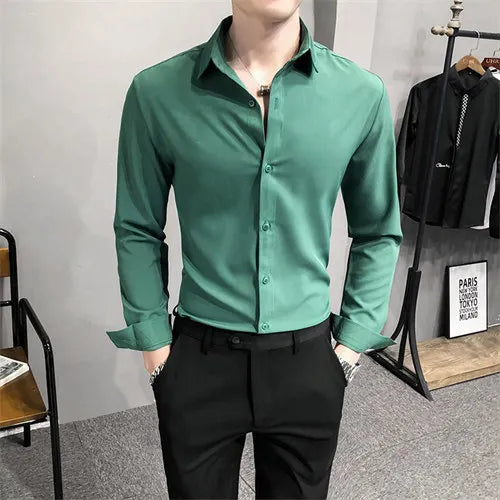 Men’s Solid Color Long Sleeve Shirt