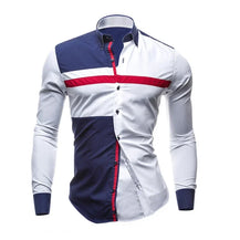 Men’s Modern Striped Patchwork Shirt