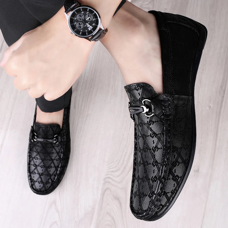 Men’s Black Leather Loafer Shoes