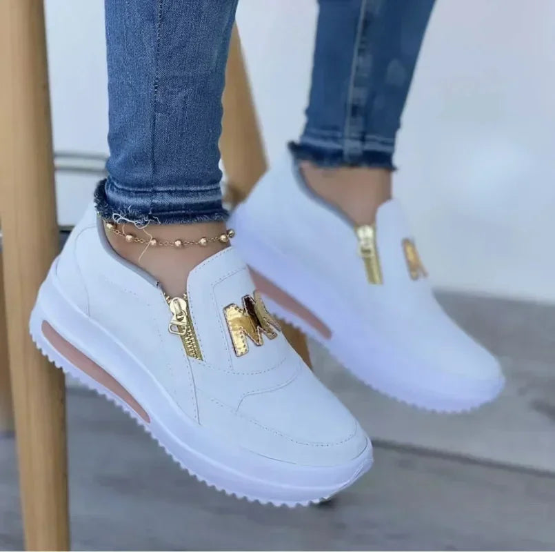 Easy-Wear Side Zipper Sneakers for Women