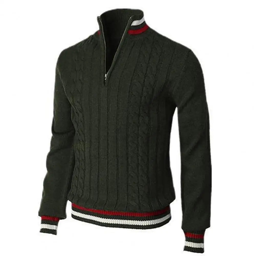 Turtleneck Long Sleeves Zipper Sweater for Men