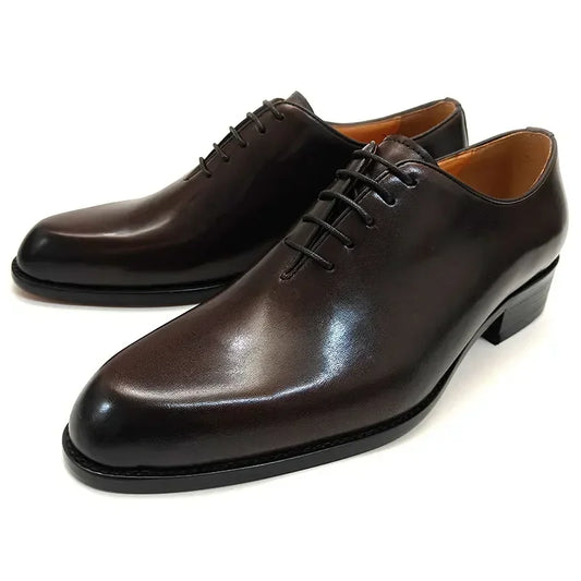 Men’s Coffee Tanned Polished Leather Shoes