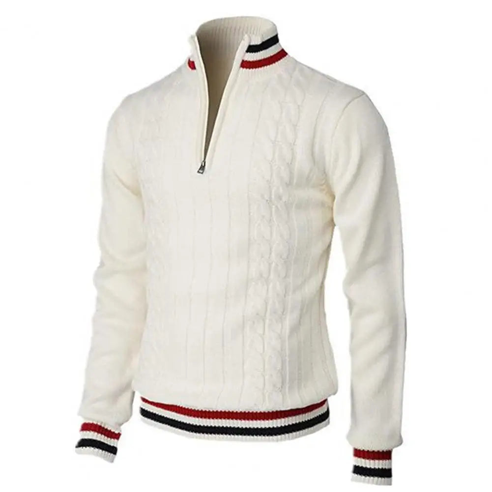 Turtleneck Long Sleeves Zipper Sweater for Men