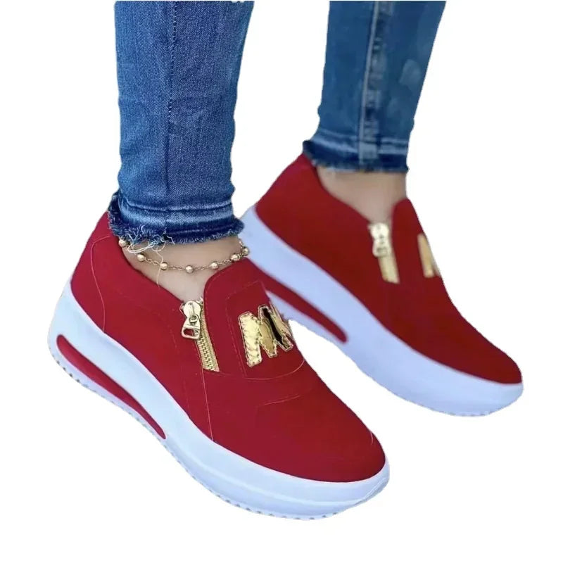 Easy-Wear Side Zipper Sneakers for Women