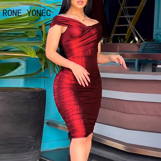 Women’s Glamourous Off-Shoulder Midi Dress