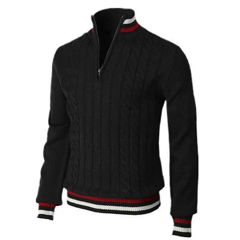 Turtleneck Long Sleeves Zipper Sweater for Men