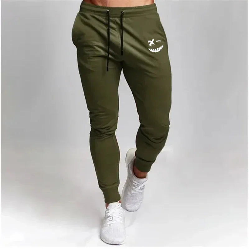 Anime Smiley Face Printed Men Jogging Pants Mens Fitness Joggers Running Pants Training Sport Trousers Sportswear Sweatpants