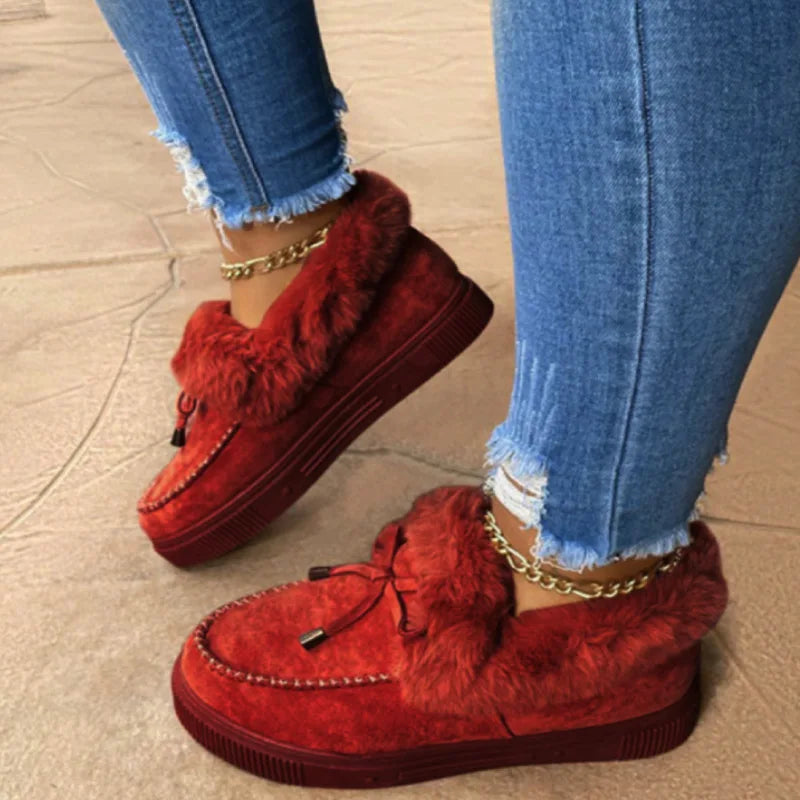 Women’s Solid Color Furry Winter Boots
