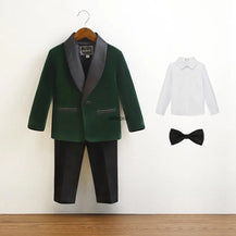 Baby Boys’ Black Velvet Tuxedo Suit
