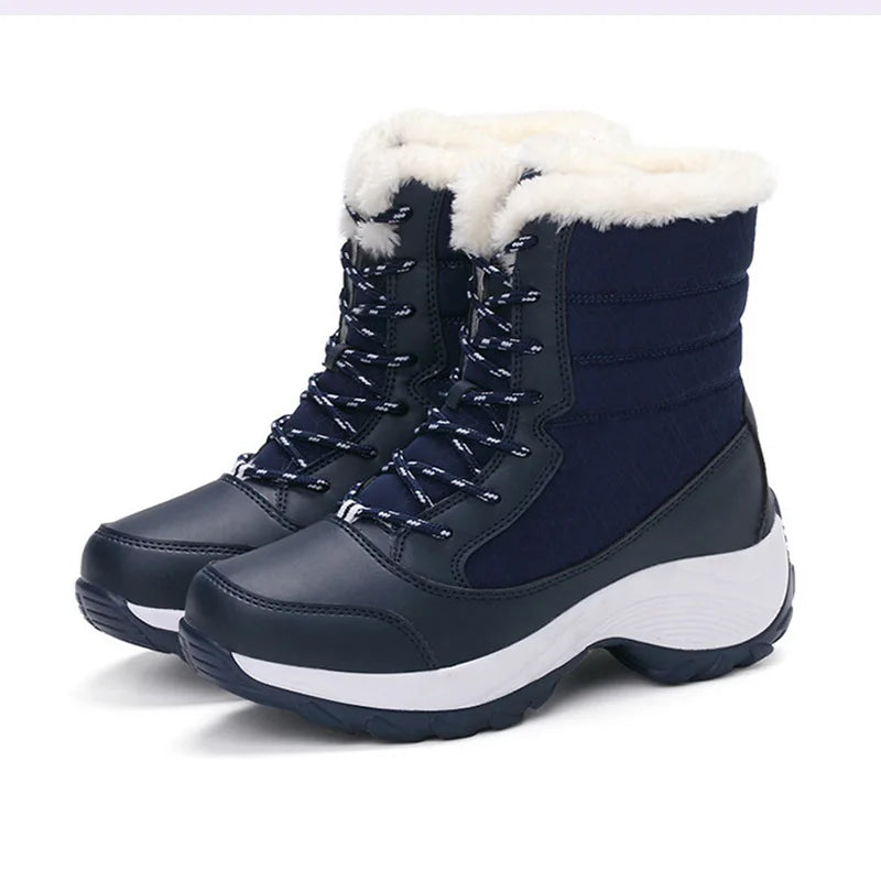 Snow Women's Boots 2025 Trend Women Shoes Platform Ladies Shoes Solid Mid Women's High Boots Platform Boots Women Botas Mujer