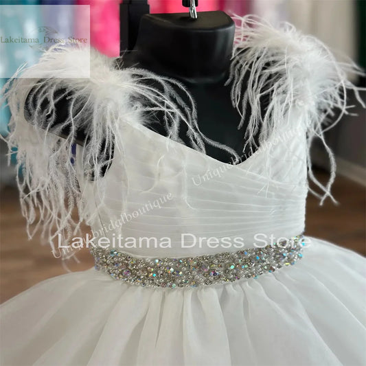 Beautiful White Pageant Dress for Girls