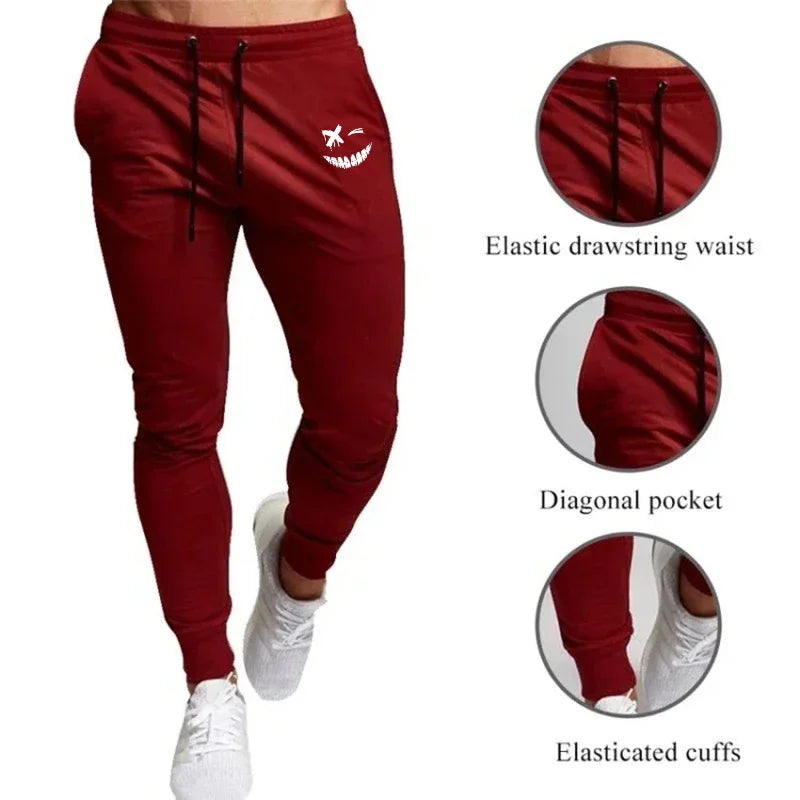 Men’s Smiley Face Printed Jogging Pants